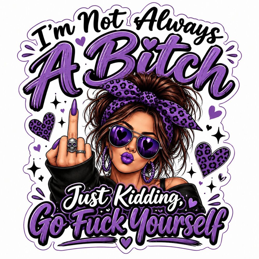 Funny Sarcastic Tshirt for Woman Black Purple Vinyl Graphic Gift for Her Medium